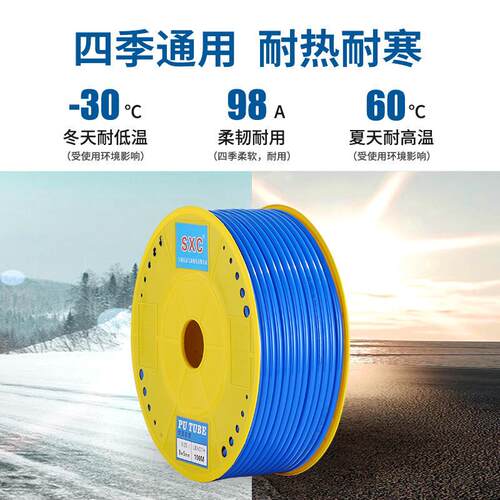 新品气管pu管快速接头气管8mm10mm12插管空压机T高压气泵气管软管