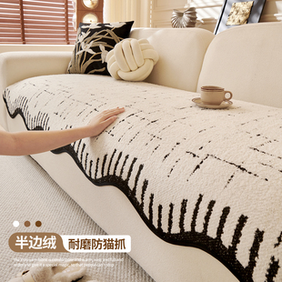 沙发盖垫耐磨防猫抓皮沙发专用定制直排坐垫子 三座一贵妃2025新款