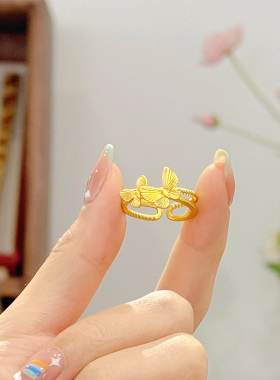 【晓蝶轻舞 】小蝴蝶戒指蝶恋女款戒指 6006