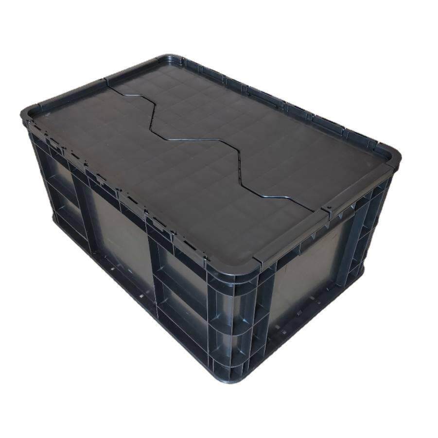 塑料箱防静电周转箱可配盖塑胶箱黑色防静电塑料筐厂家直供