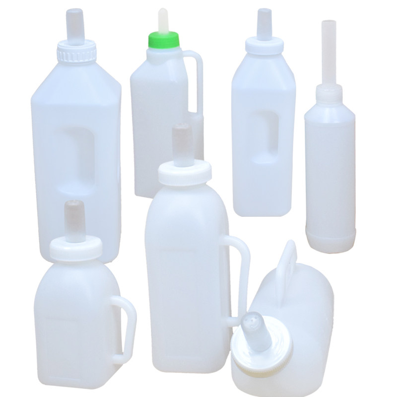 加厚小牛用奶瓶喂奶器犊牛奶壶手提卧式奶牛瓶塑料V奶瓶喂奶器2L