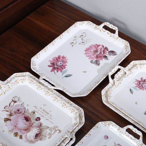 热销放杯子水壶轻奢欧式托盘家用圆形水杯K茶杯果盘杯盘客厅塑料