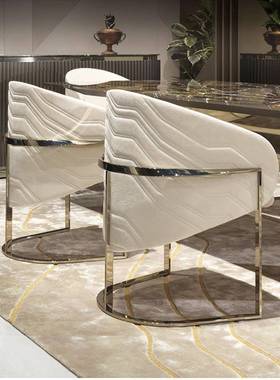 意式轻奢餐椅家级用厅高店55951感餐设计师皮椅子现代简约ins酒售