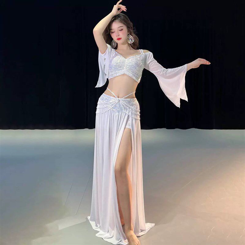 速发202纱新款小班设计肚皮舞服装亮片春季网4东方舞练功众服套装