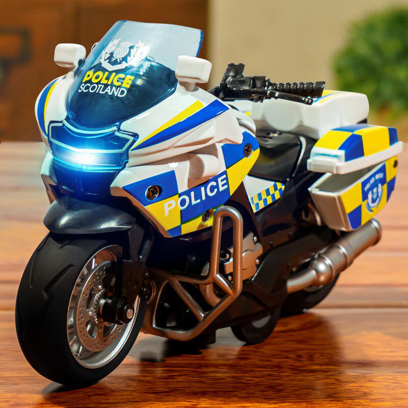 速发摩托车察具车模型警玩车合金赛车儿童玩具小车孩男2-岁