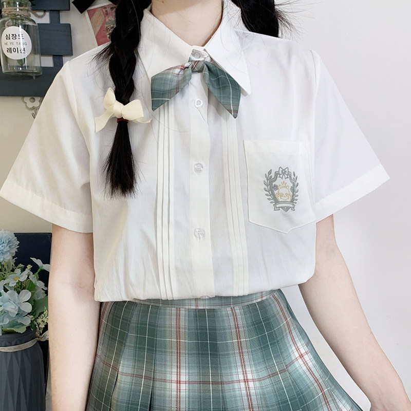 速发货色喵喵妙氏JK制服2021夏季条纹衬衣设小感计众现茶上衣
