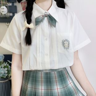 速发货色喵喵妙氏JK制服2021夏季 条纹衬衣设小感计众现茶上衣