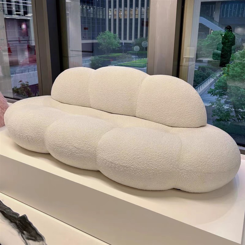 速发异形弧形羊羔绒布艺沙发设计师简朵服装店沙云约院发