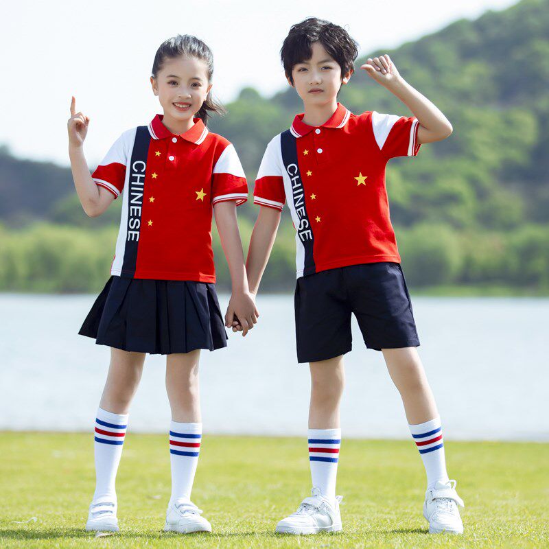 速发国人节主持庆服装小学班校服运动会中国风幼儿园园服大生班服