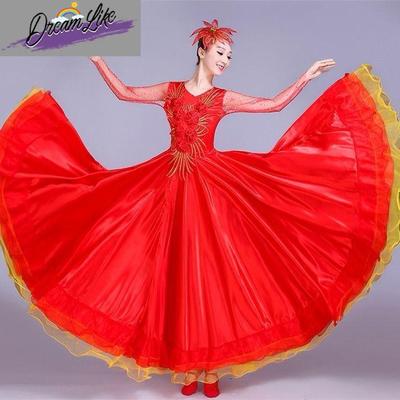 速发2024新款开场舞大摆裙演出合款扇子舞台装民族舞蹈服出演服唱