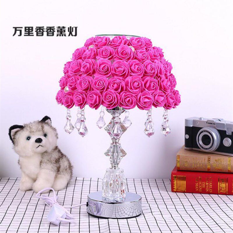 速发婚香摆件教瑰花灯浪漫玫瑰花庆薰灯台灯玫师节时尚礼物创意礼