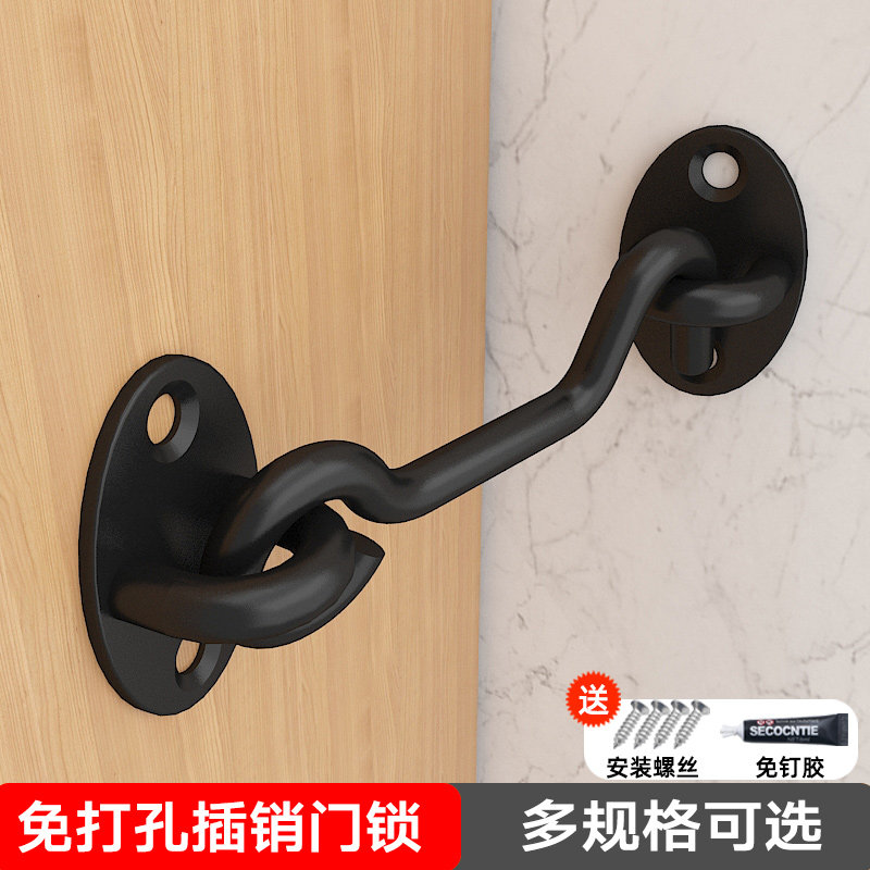 速发栓不钢锈门木扣简易锁门卫生间柜门房门门闩挂钩锁扣门栓