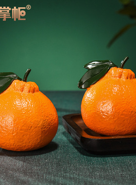 速发全黄子大吉大利桔子水金橘铜丑橘果桔客厅桌面装饰摆件