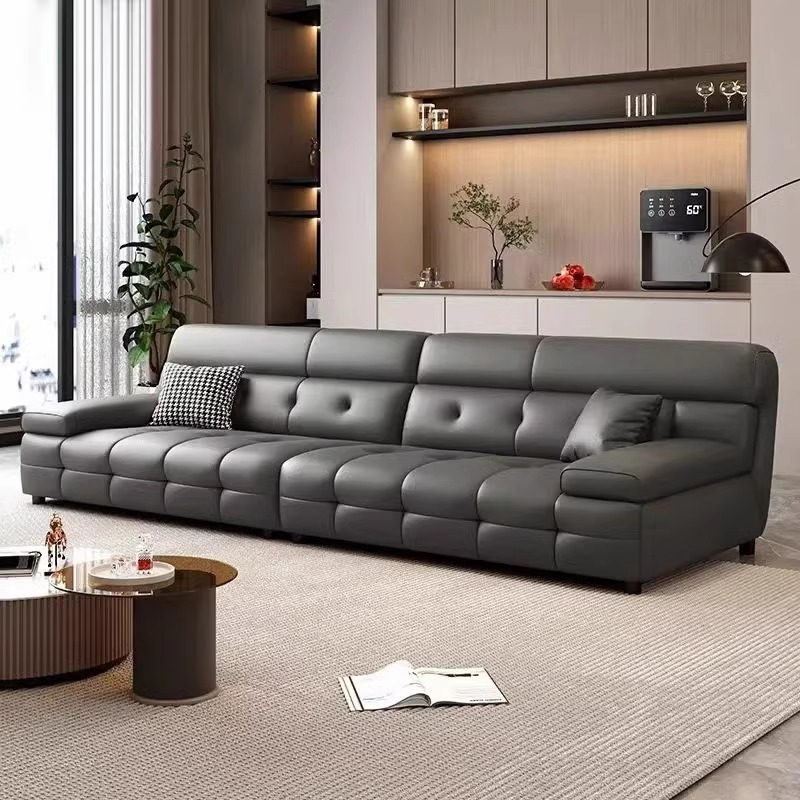 速发背创高靠富劳伦斯沙发头层简约家用小户沙直排型发