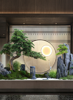 速发迎客松造景装中式室内庭院餐饮店铺落地大型假松树景新观饰