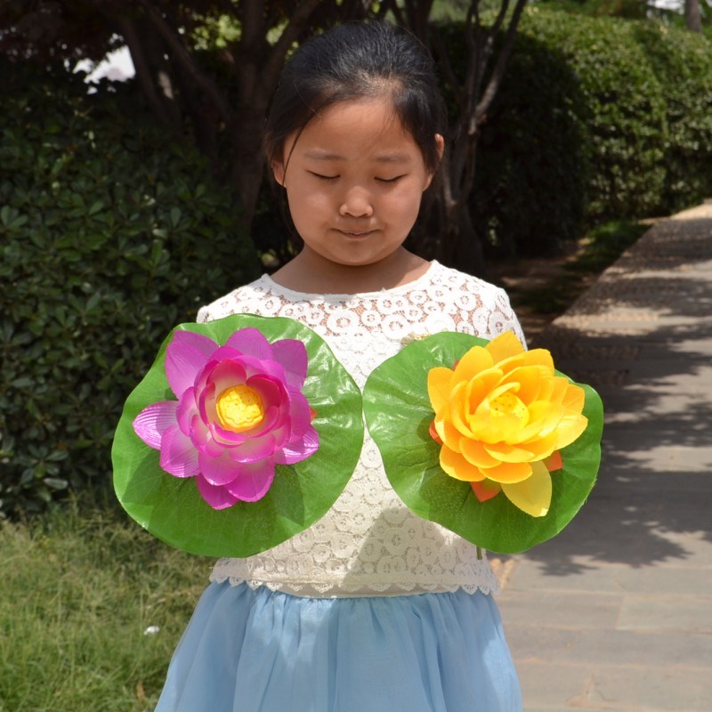 速发舞园道具荷花假荷叶学腕装饰花幼儿蹈小手生表演演出荷塘月色