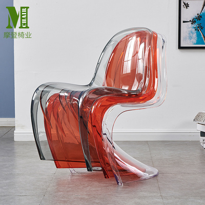 速发透明椅椅潘东椅克人子S型创意咖啡设计师水晶亚美力PC靠背餐