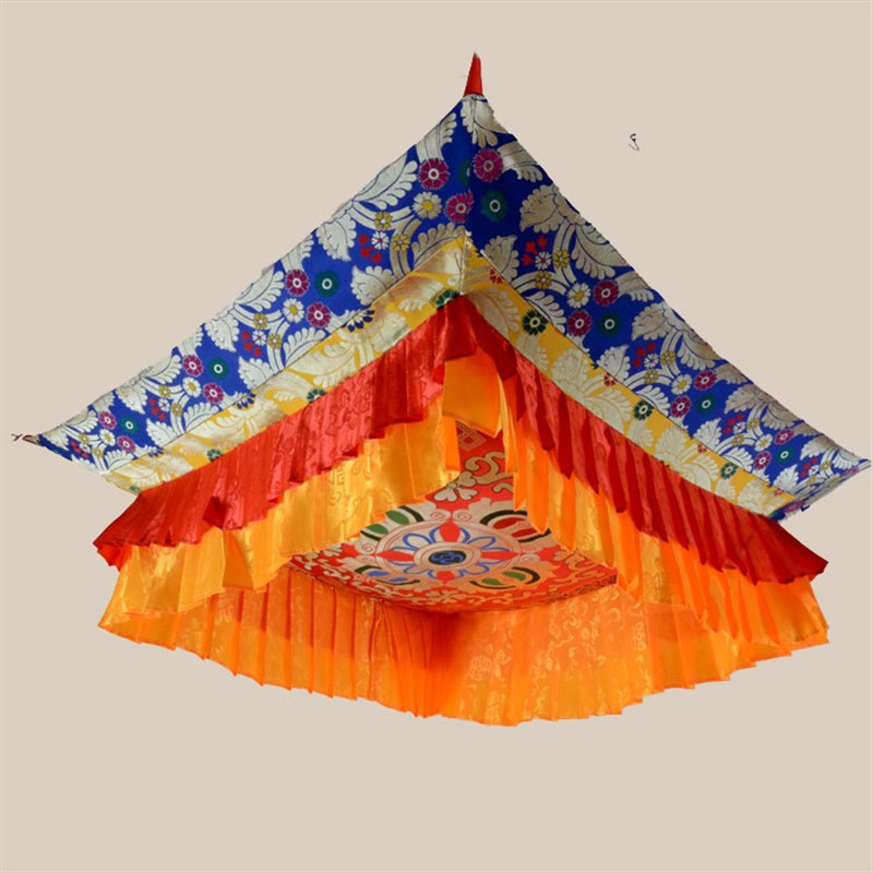 速发藏式宝盖盖家布艺装饰布置十字金刚杵宝盖华盖天棚佛顶居1米