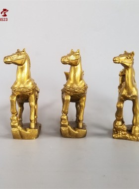 速发铜马上封马马上发财侯马有钱摆件铜上上元宝聚财马铜器