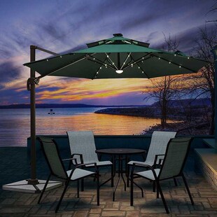 速发户外带伞庭院伞别墅伞能太遮灯伞花园室外大型摆摊伞