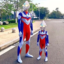 奥特曼衣服男童春秋迪迦连体衣儿童cos服赛罗大人版人偶服装超人