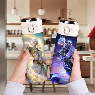 王者荣耀澜逐花归海智能温显保温杯至尊宝便携高颜值水杯子不锈钢