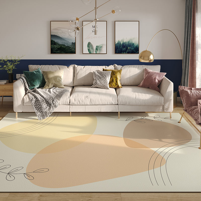 速发房间地垫可系洗莫兰迪C擦台垫地毯卧室PV色防水款家用客厅