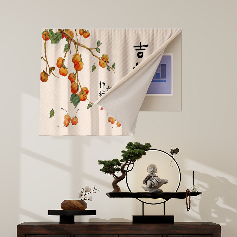 速发餐厅电表箱装饰画布帘打厅可视门铃盒挡帘免客孔电闸遮遮丑挂