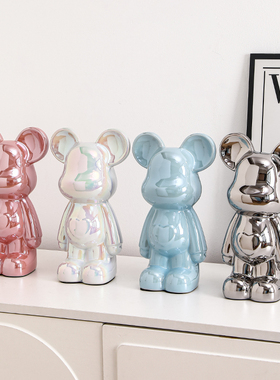 速发熊存钱罐摆件进门入奢玄关客厅高家轻户酒柜电视柜档居装饰品