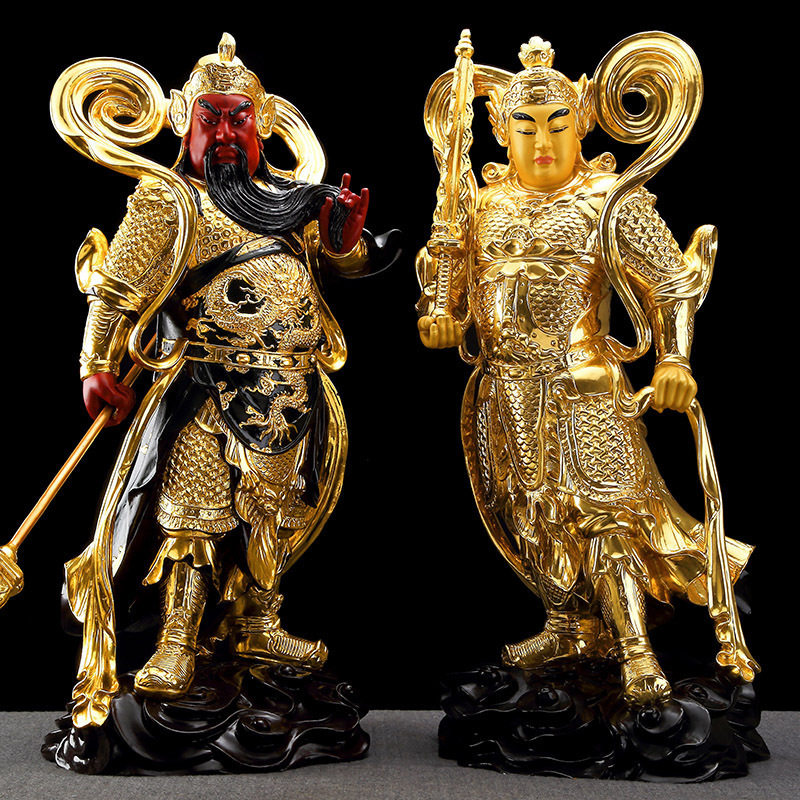 速发教佛用品手工纯铜贴金韦陀伽蓝护法佛像铜像家用摆佛