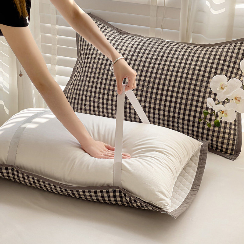 速发一巾水洗棉枕头套巾枕对家用厚大加加全棉盖巾男士防油头垫巾