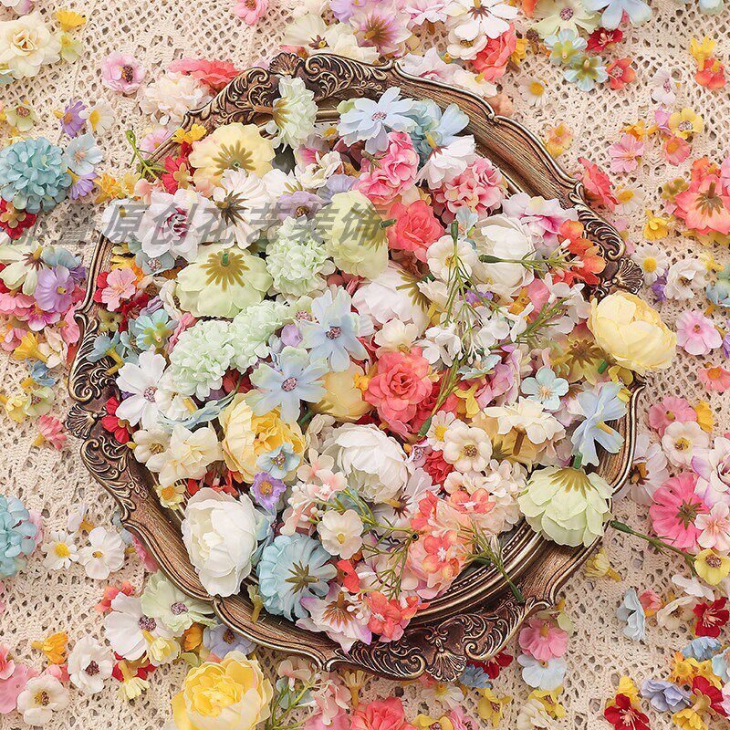 速发环裙花朵材料包 手工头簪汉服绢花创摆花帽花古风饰花假花
