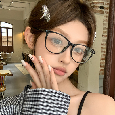 速发个古平性猫眼韩版文艺简约素颜近视框防蓝光复光镜