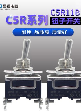 速发CTD昌12脚2档C5R11B 得5A 拨动摇头摆臂钮子开关 复位式0121R