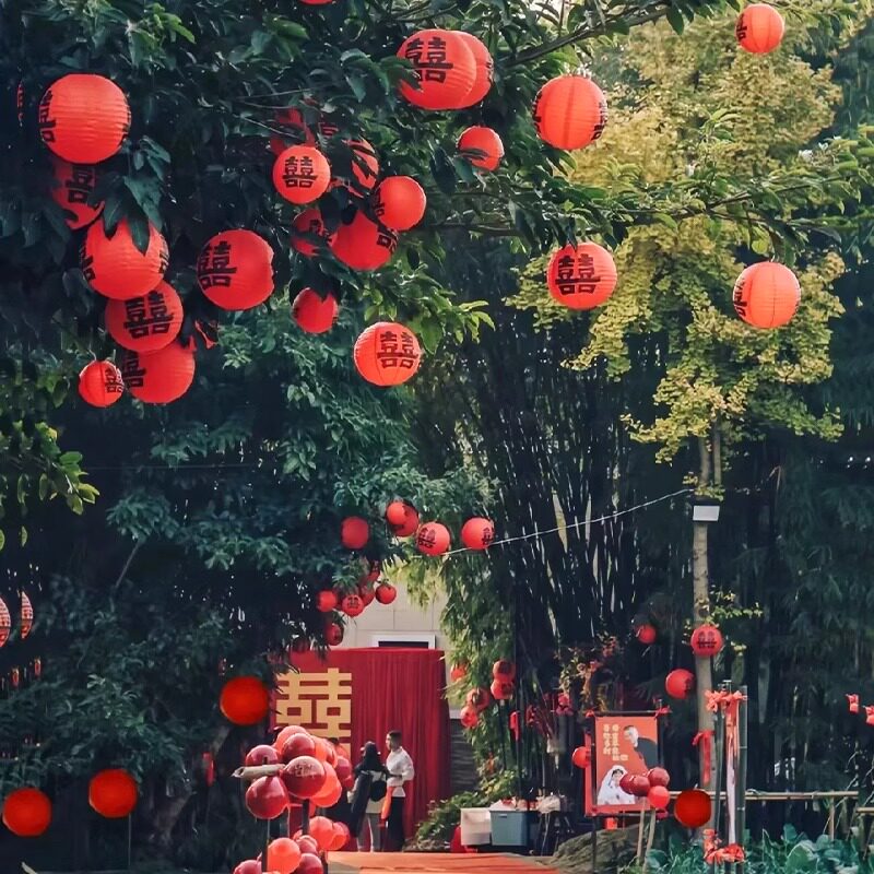 速发喜字灯笼挂用结婚专饰农村院子装饰婚庭房院场景布置婚礼用品