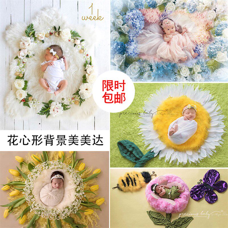 速发婴儿拍照影景布背楼相天拍摄新生儿照百自拍躺拍满月照摄影背