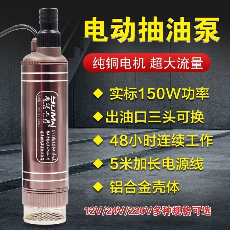速发家2抽油机1用v大功率抽油泵加油枪柴油电动抽油泵24v油抽子水