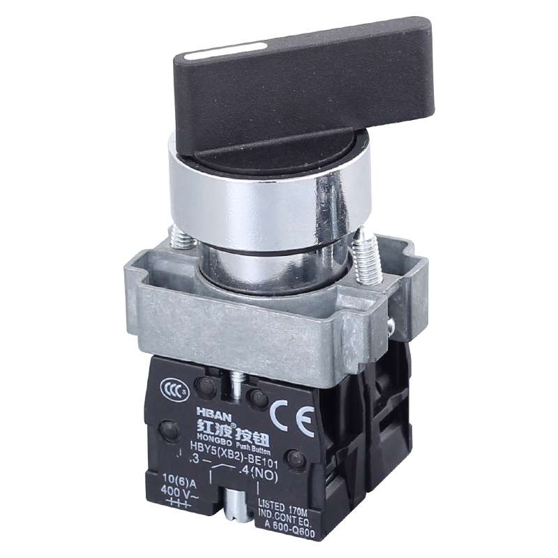 旋转按钮开关三档钥匙选择钮XB2-21C/10X常开2档转换旋钮