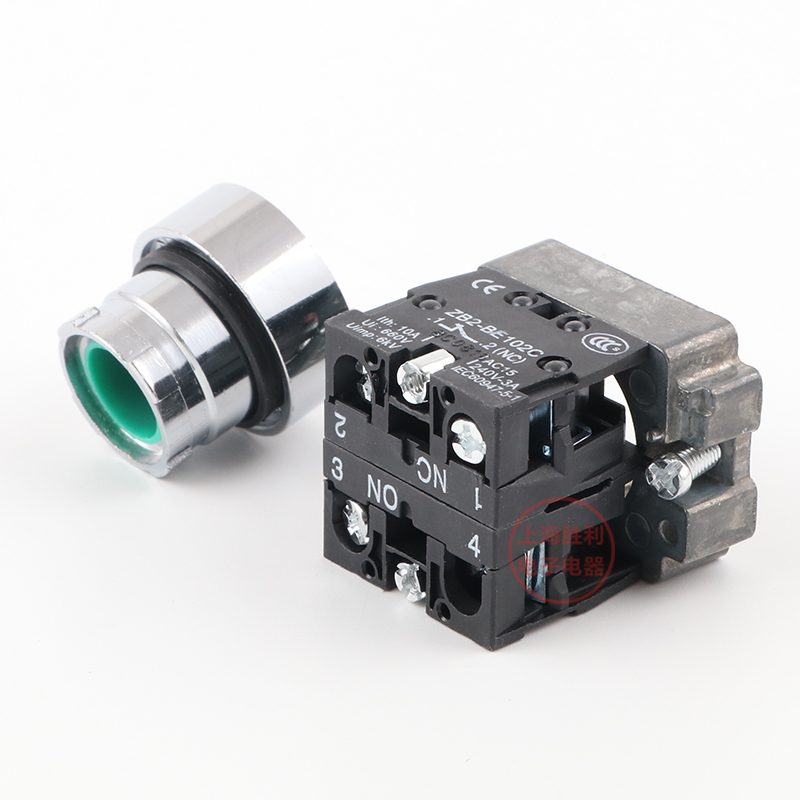 按钮开关 XB2-BA35  自复位平头按钮22mm 红绿色