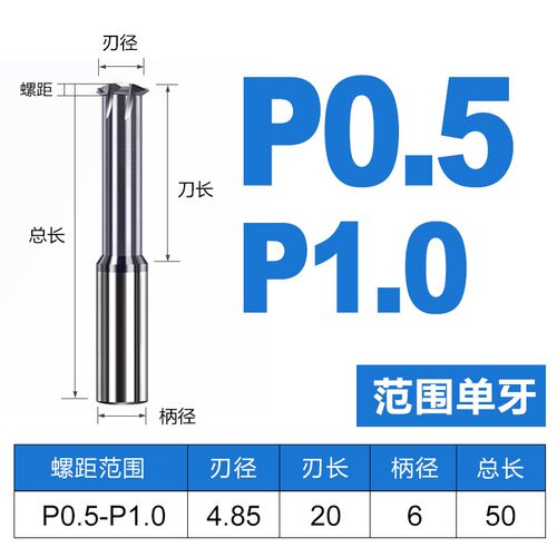 钨钢螺纹铣刀公制英制范围单牙螺纹铣刀加工中心60度钨钢铣牙刀