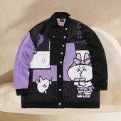 AMBQ044 FRIENDS联名系列男女立领休闲运动编织衫 正品 李宁LINE