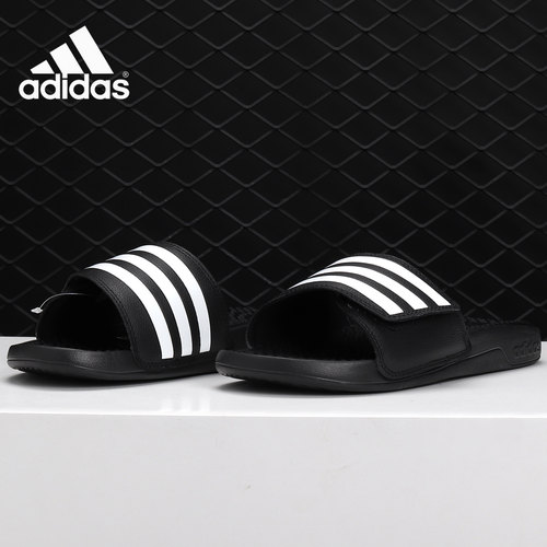 Adidas/阿迪达斯正品男子透气运动休闲沙滩魔术贴拖鞋 F35565