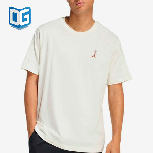 Adidas/阿迪达斯正品新款男米白色圆领套头经典简约短袖T恤KB4845