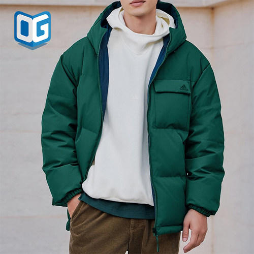 Adidas/阿迪达斯正品JACKET DOWN男女运动双面穿连帽羽绒服KQ5542