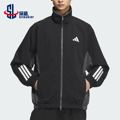 Adidas/阿迪达斯正品2025男士拉链梭织宽松运动休闲外套KC3920