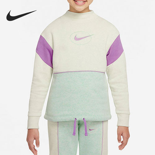 Nike/耐克正品休闲大童时尚宽松运动圆领套头卫衣 DM8419-715