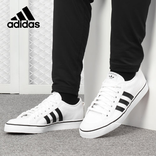 Adidas/阿迪达斯正品三叶草NIZZA 男女经典低帮休闲帆布鞋CQ2333