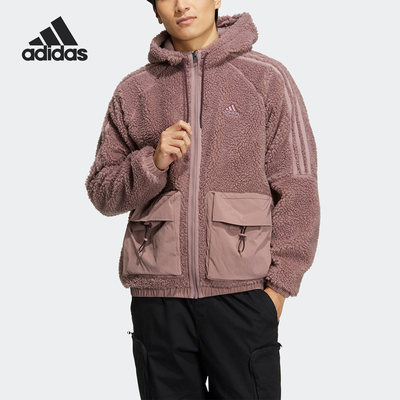 Adidas/阿迪达斯正品冬季新款男子连帽针织夹克外套HR4441