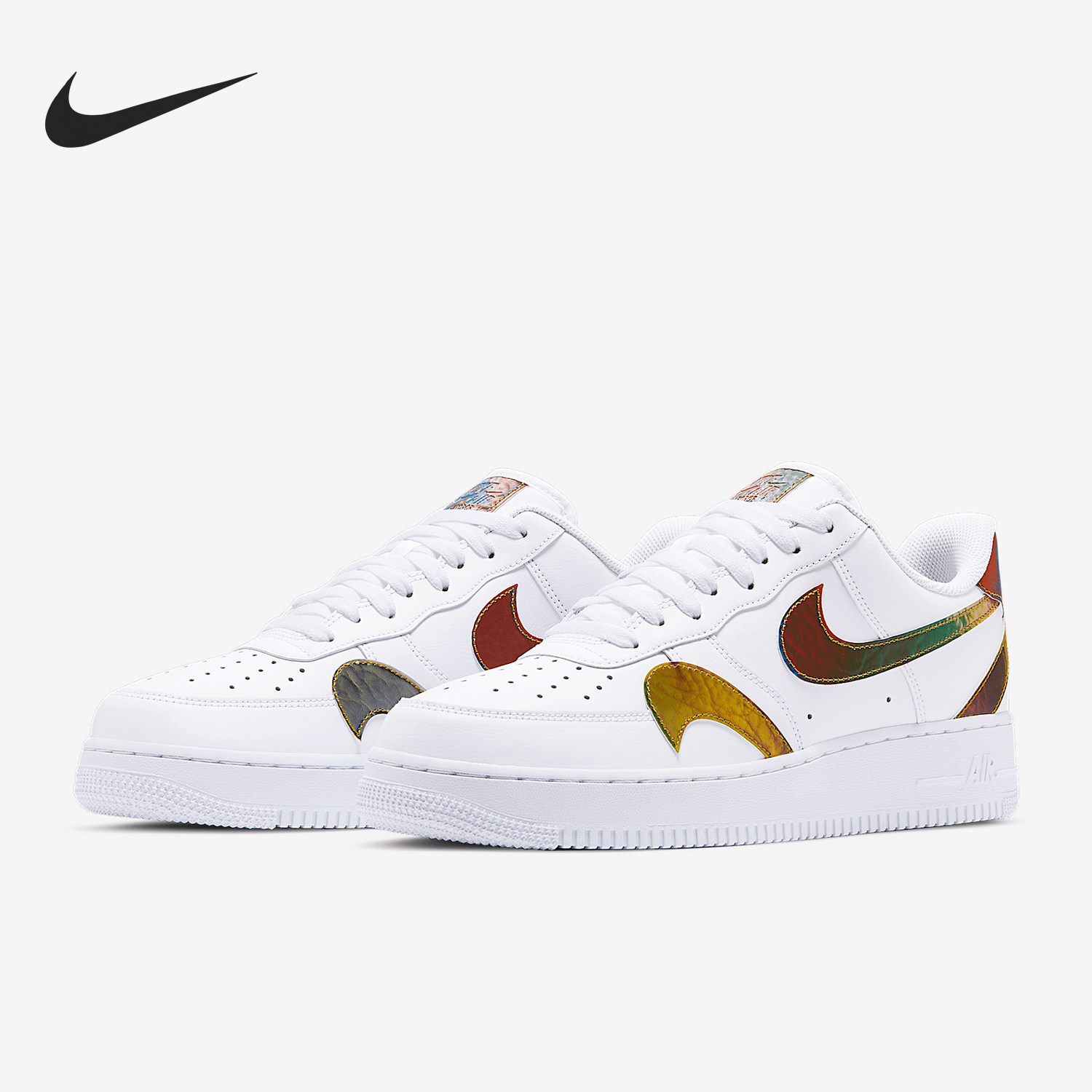Nike/耐克正品AF1空军一号炫彩镭射倒钩男子运动板鞋 CK7214-101