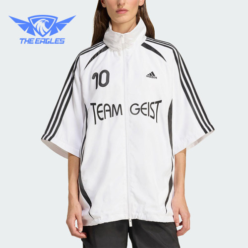Adidas/阿迪达斯正品2025夏季女士休闲运动足球宽松外套KE7570